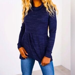 Latched Mama Petal Front Nursing Pullover - Large / Midnight Navy